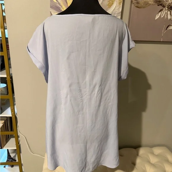 Express Lavender Short Sleeve Lattice Blouse size Large - Picture 3 of 4